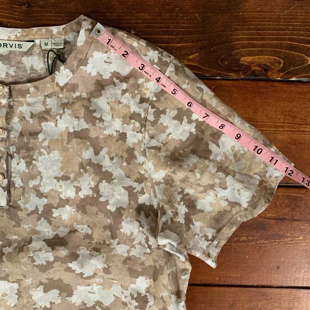 NWT Women’s Orvis Odor Control Outsmart Fresh Linen Medium Brown Camo Blouse - Picture 12 of 13